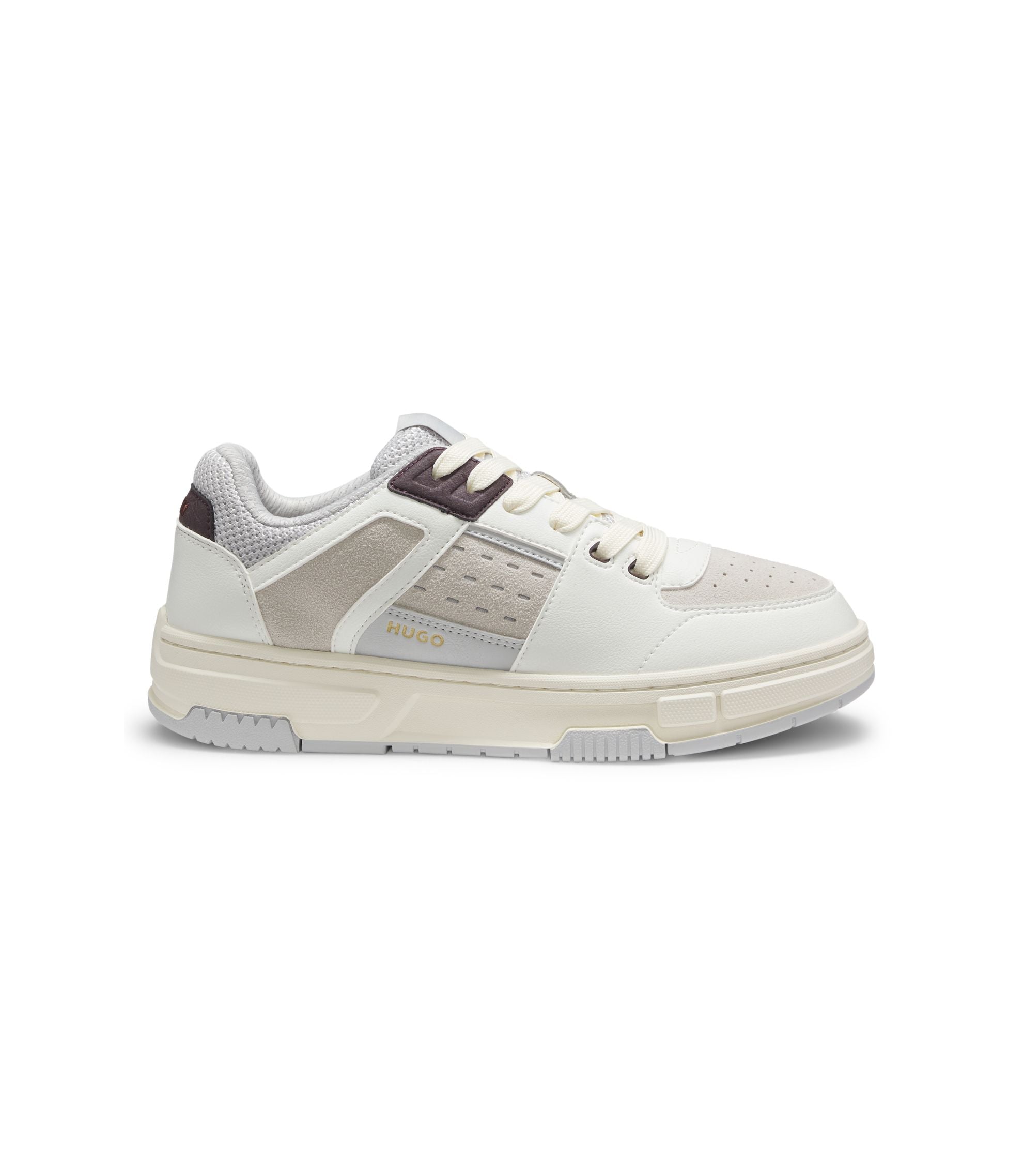 Hugo Trainers With Mesh And Faux Leather White White