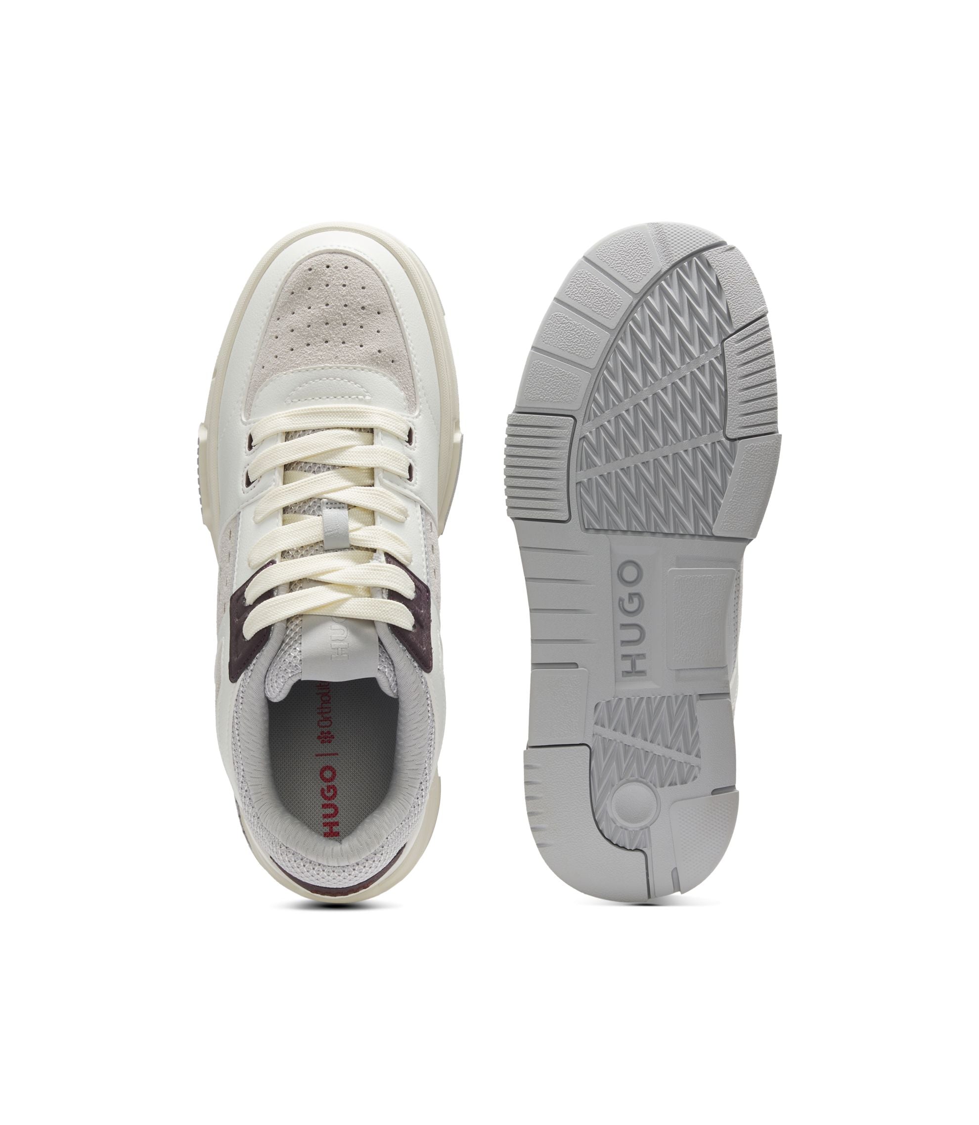 Hugo Trainers With Mesh And Faux Leather White White