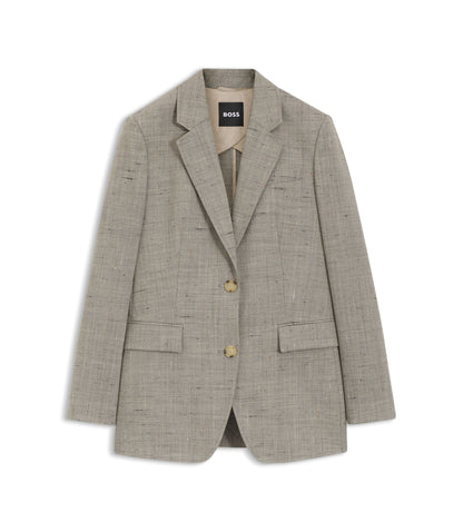 Boss Regular Fit Blazer In A Wool Blend Patterned Women's