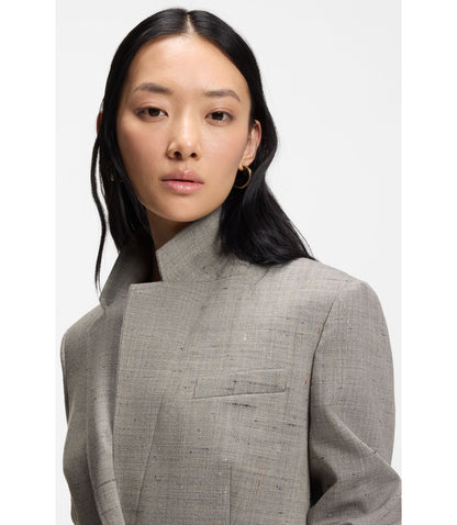 Boss Regular Fit Blazer In A Wool Blend Patterned Women's