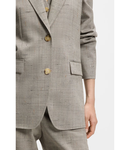 Boss Regular Fit Blazer In A Wool Blend Patterned Women's