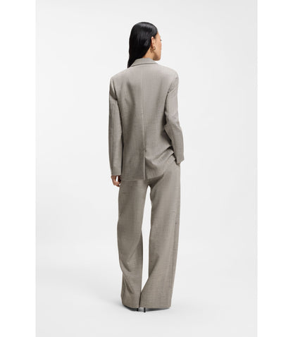 Boss Regular Fit Blazer In A Wool Blend Patterned Women's