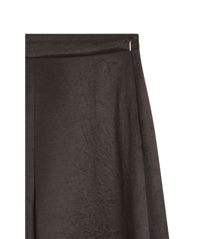 Boss Relaxed Fit Trousers In Lustrous Twill Dark Brown Women's