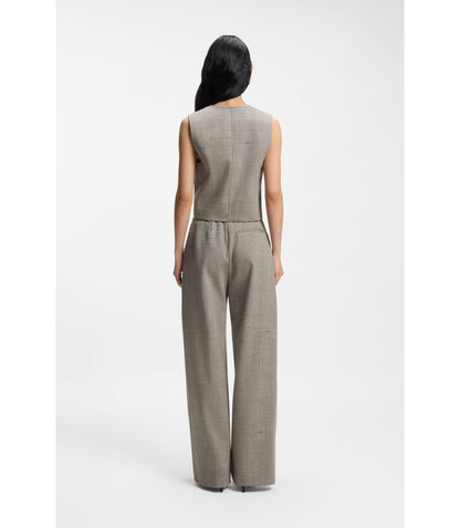 Boss Regular Fit Trousers In A Wool Blend Patterned Women's