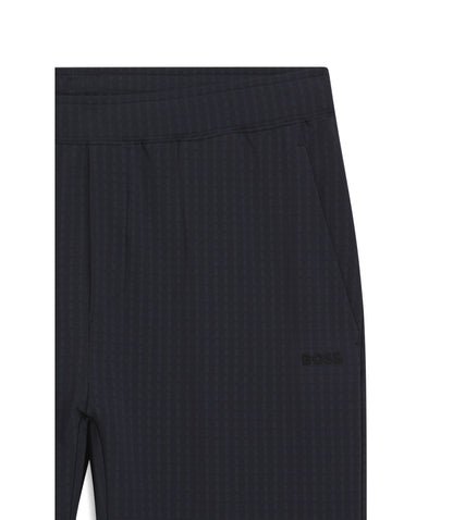 Boss Zip Frame Tracksuit Bottoms In Waffle Fabric Dark Blue