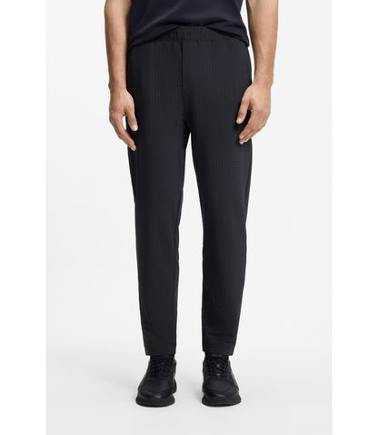 Boss Zip Frame Tracksuit Bottoms In Waffle Fabric Dark Blue