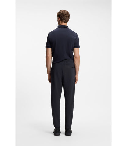 Boss Zip Frame Tracksuit Bottoms In Waffle Fabric Dark Blue