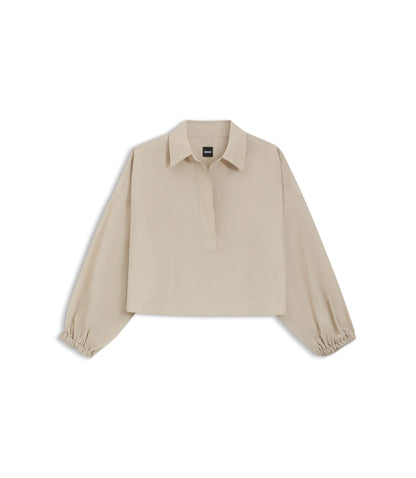 Boss Relaxed Fit Blouse In A Cotton Blend Patterned Women's