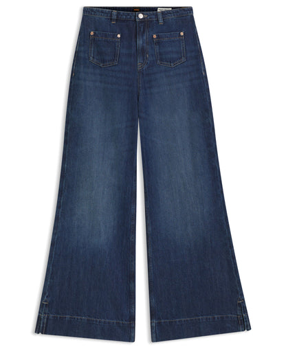 Boss Flared Fit Jeans In Blue Denim Dark Blue Women's