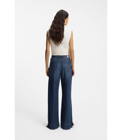 Boss Flared Fit Jeans In Blue Denim Dark Blue Women's