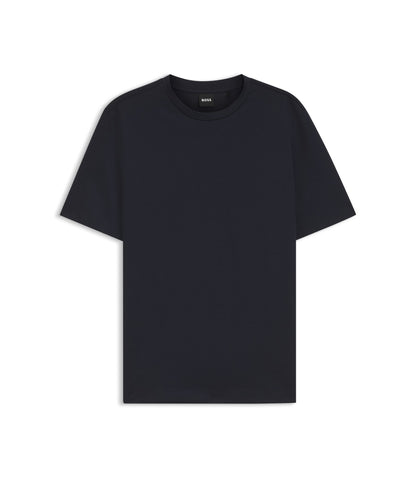 Boss Performance T Shirt In A Cotton Blend Dark Blue