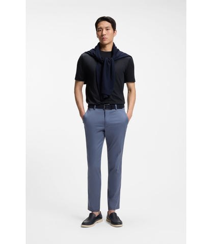 Boss Performance T Shirt In A Cotton Blend Dark Blue