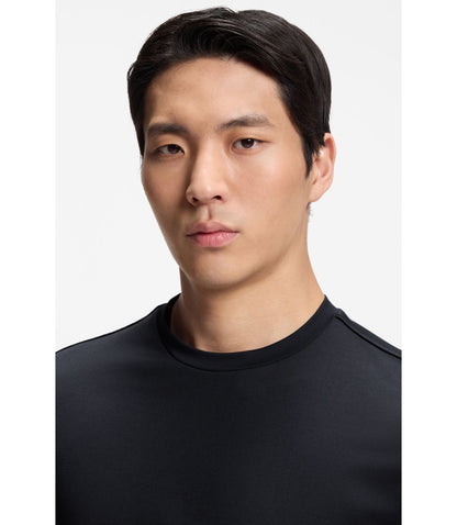 Boss Performance T Shirt In A Cotton Blend Dark Blue