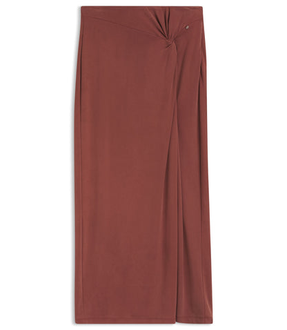 Boss Jersey Maxi Skirt With Twist Detail Dark Red Women's