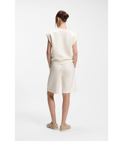 Boss Loose Fit Sweatshirt With V Cut Hemline White Women's