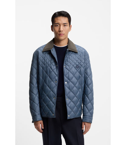 Boss Water Repellent Jacket With Mixed Quilting Light Blue