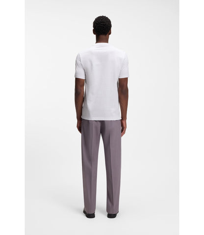 Boss Jacquard Pattern T Shirt In Cotton White