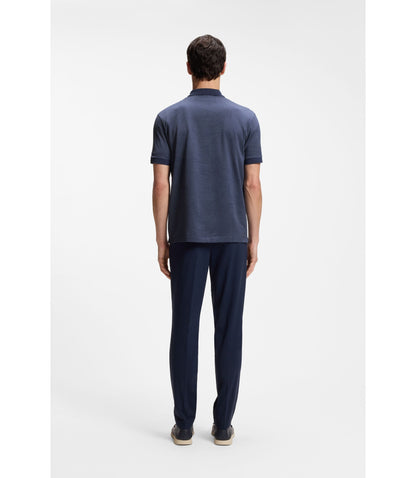 Boss Jacquard Pattern Polo Shirt In Cotton Light Blue