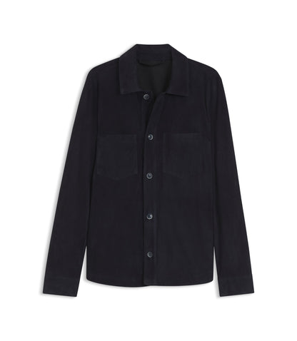 Boss Metis Suede Shirt With Nappalan Inner Dark Blue