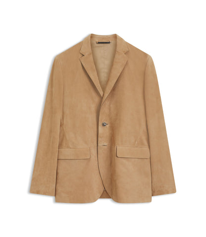 Boss Suede Blazer With Amf Stitching Beige