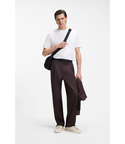 Boss Mercerised Cotton T Shirt With Double B Monogram White