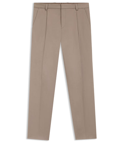 Hugo Slim Fit Pants In Paper Touch Stretch Cotton Light Brown