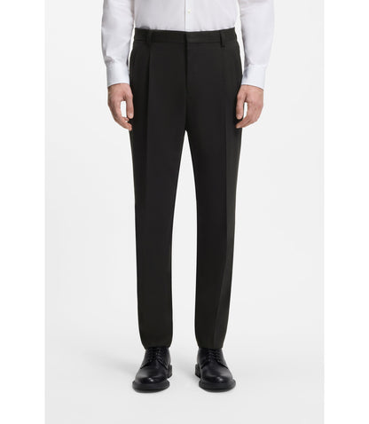 Hugo Extra Slim Fit Trousers In Wool Blend Twill Black