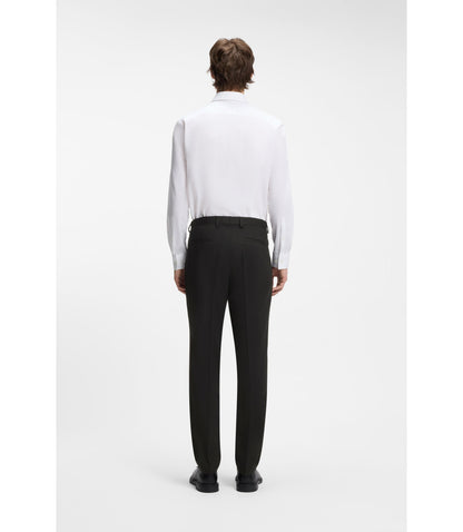 Hugo Extra Slim Fit Trousers In Wool Blend Twill Black