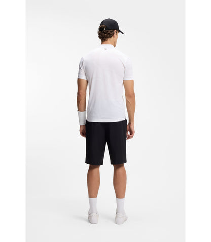 Boss Bodymapping Jersey Slim Fit Polo Shirt With Zip Neck White