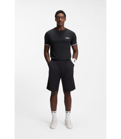 Boss Active Slim Fit T Shirt With Tennis Ball Embossing Black