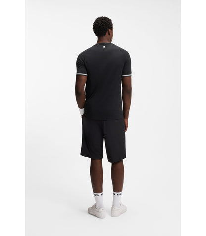 Boss Active Slim Fit T Shirt With Tennis Ball Embossing Black