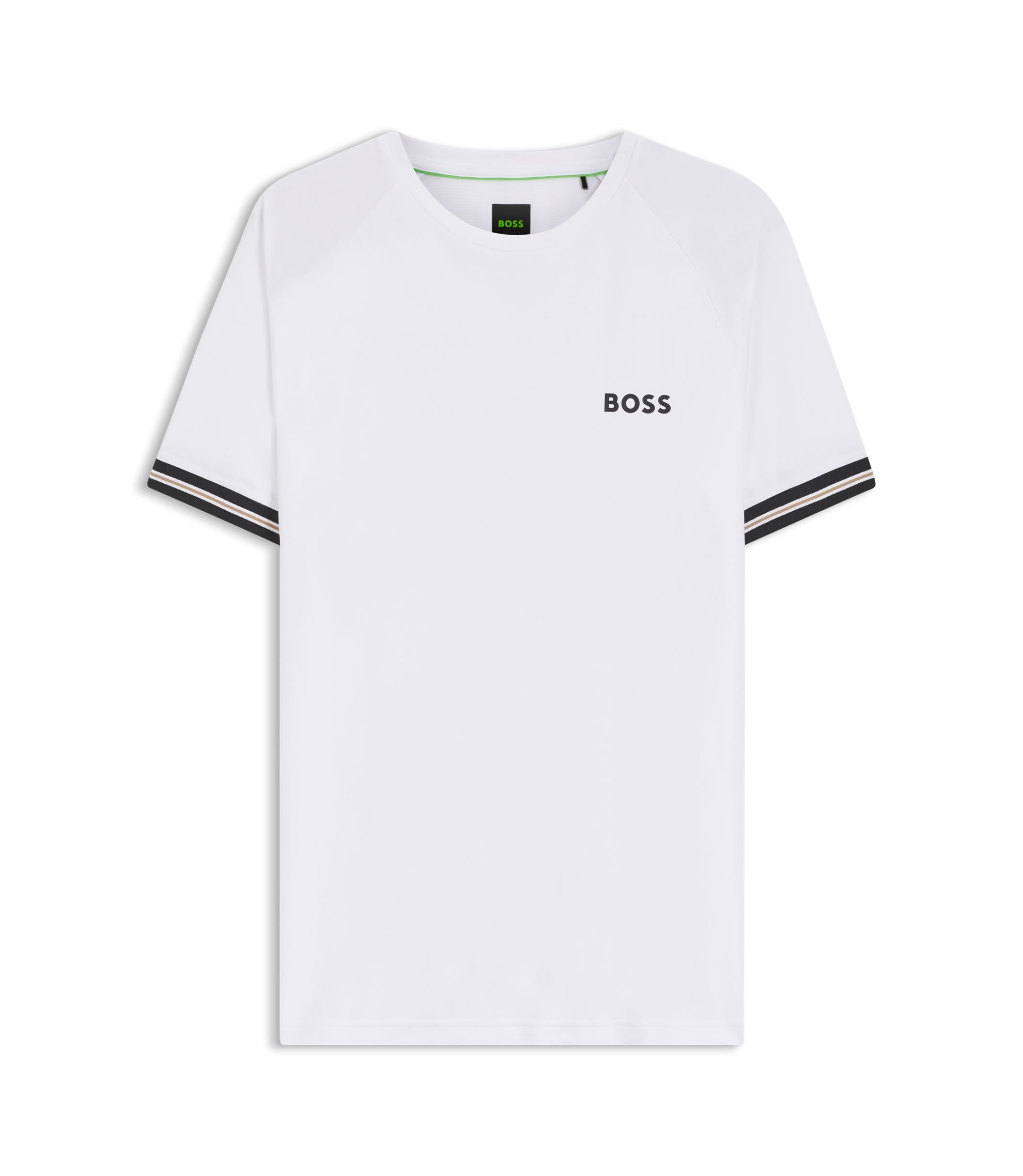 Boss Active Slim Fit T Shirt With Tennis Ball Embossing White