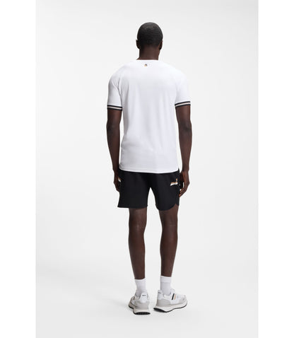 Boss Active Slim Fit T Shirt With Tennis Ball Embossing White