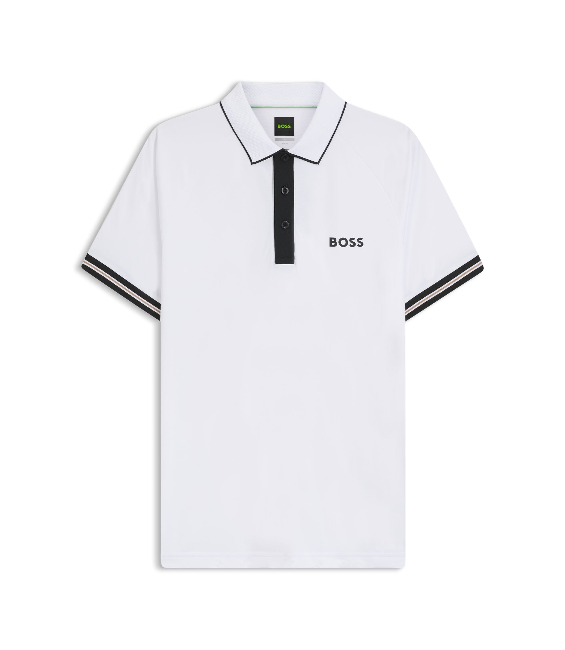 Boss Active Slim Fit Polo Shirt With Moisture Management White