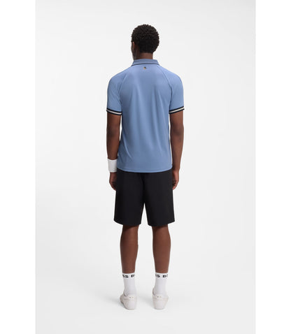 Boss Active Slim Fit Polo Shirt With Moisture Management Light Blue