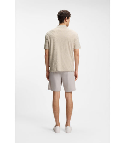 Boss Floral Jacquard Polo Shirt In A Cotton Blend Light Grey