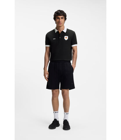 Boss Paddy Polo Shirt With Country Flag Germany Black