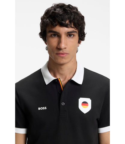 Boss Paddy Polo Shirt With Country Flag Germany Black