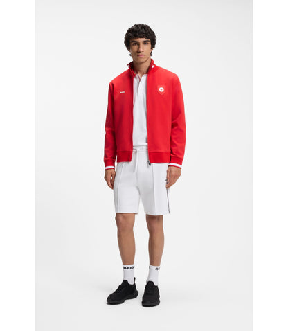 Boss Paddy Polo Shirt With Country Flag Canada White
