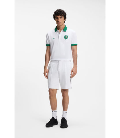Boss Paddy Polo Shirt With Country Flag Mexico White