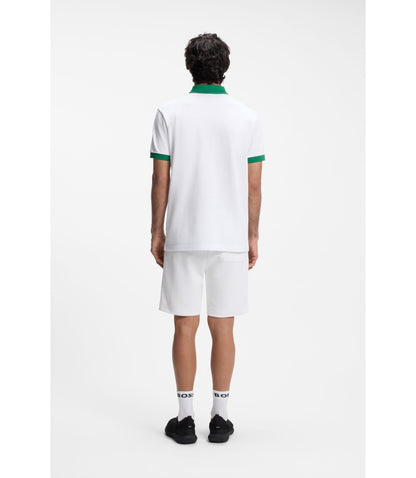 Boss Paddy Polo Shirt With Country Flag Mexico White
