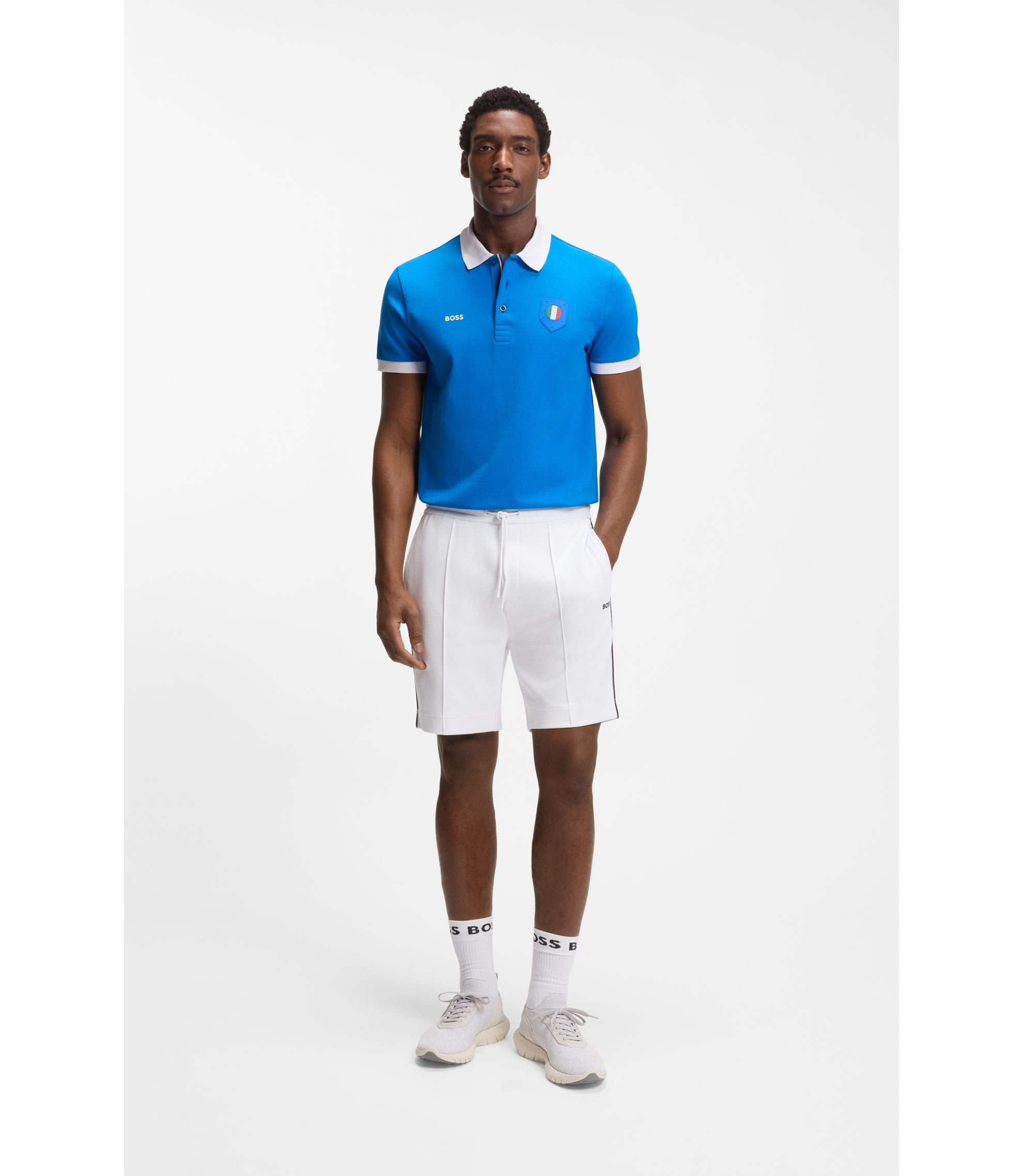 Boss Paddy Polo Shirt With Country Flag Italy