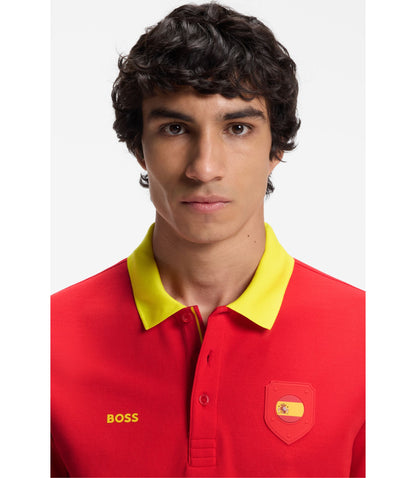 Boss Paddy Polo Shirt With Country Flag Spain