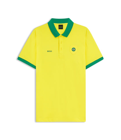 Boss Paddy Polo Shirt With Country Flag Brazil