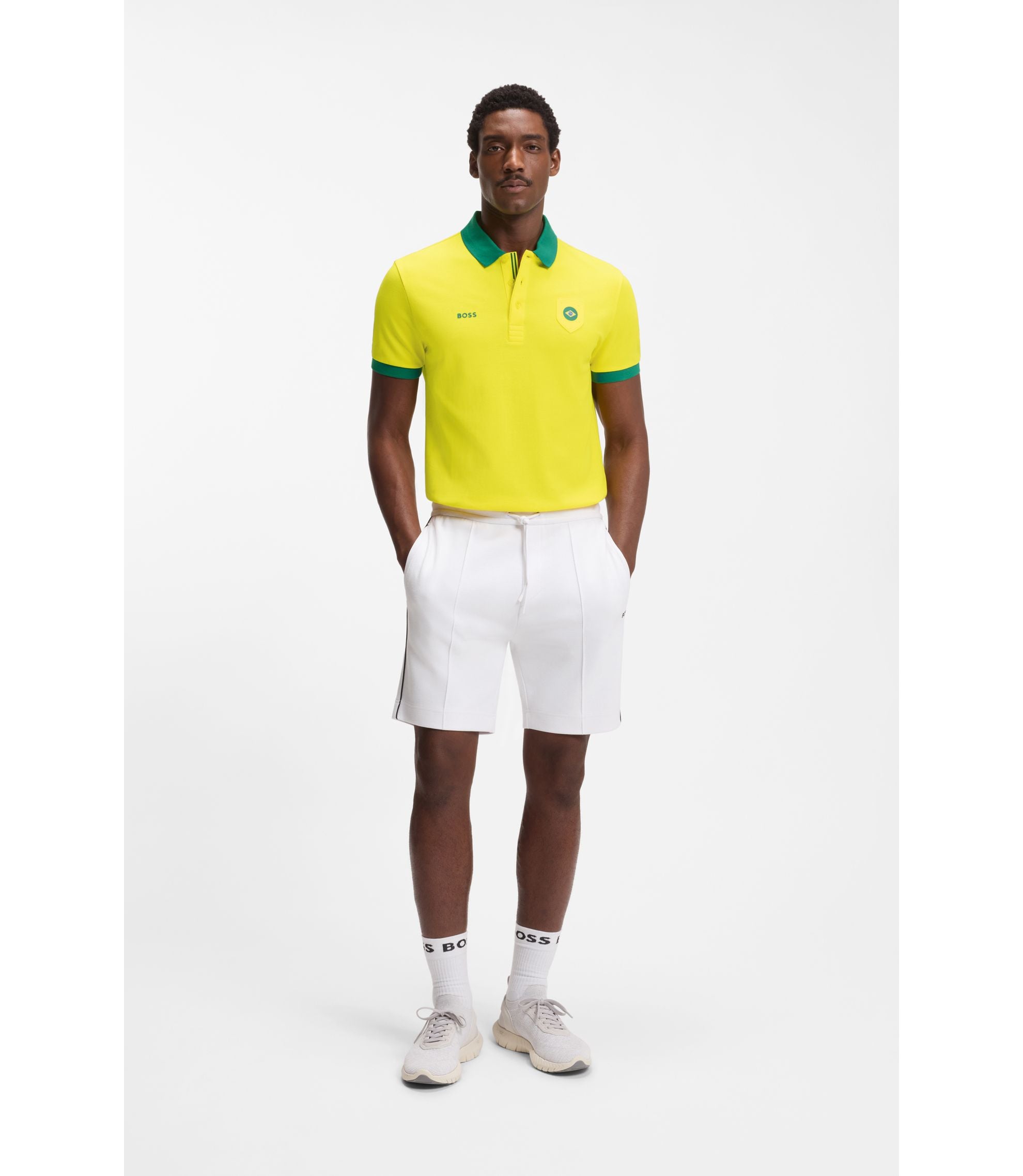 Boss Paddy Polo Shirt With Country Flag Brazil