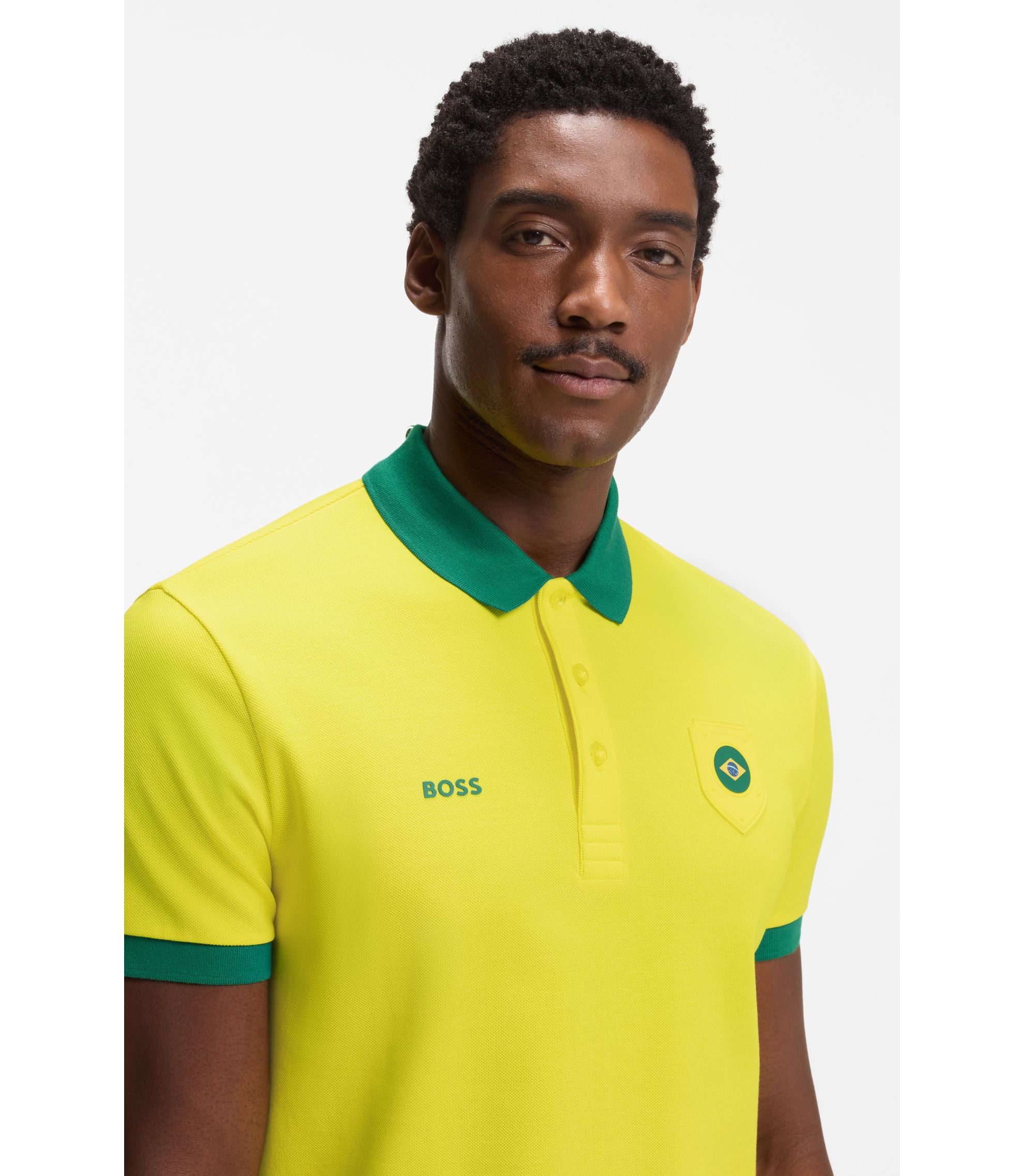 Boss Paddy Polo Shirt With Country Flag Brazil