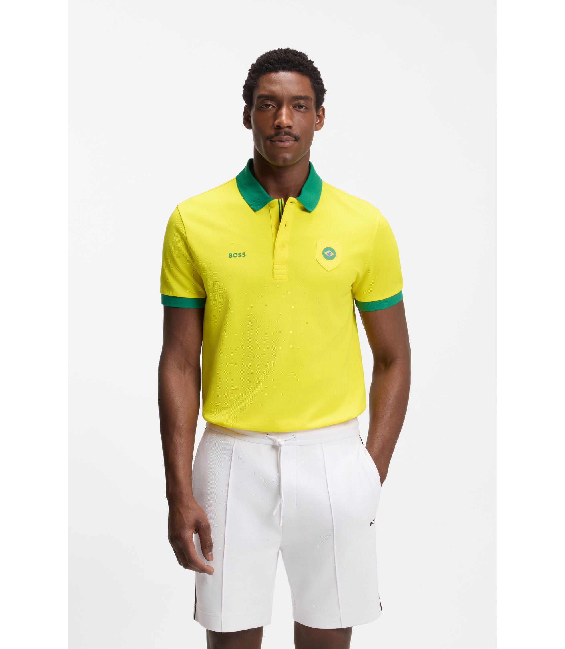 Boss Paddy Polo Shirt With Country Flag Brazil