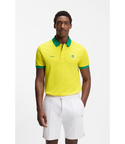 Boss Paddy Polo Shirt With Country Flag Brazil