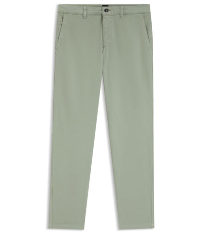 Boss Tapered Fit Chinos In A Structured Cotton Light Green