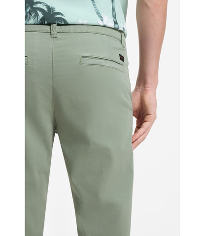 Boss Tapered Fit Chinos In A Structured Cotton Light Green
